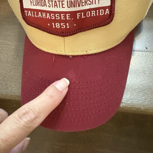FSU Florida State Seminoles Trucker Hat Cap Gold Red Top Of The World Strapback - Picture 11 of 11